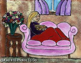Illustration: Lounging with the cat